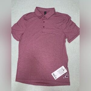 Lululemon Evolution Short-Sleeve Polo Shirt M Heathered Washed Mauve